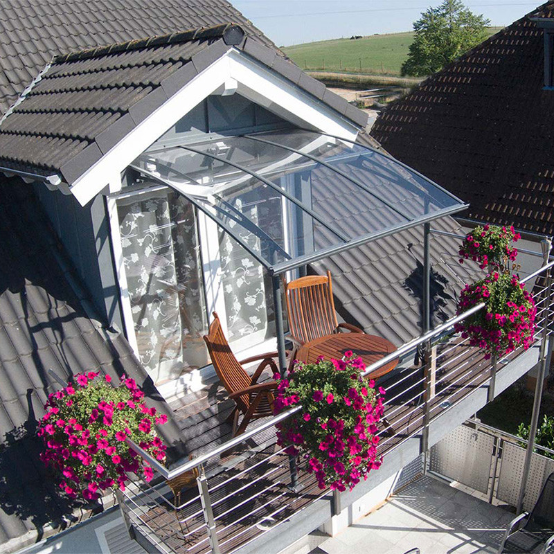 Canopia - Auvent de porte - Vega 2000 - 200.5x200cm - Gris