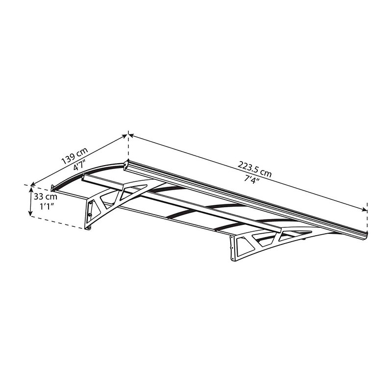 Canopia - Toldo de puerta - Amsterdam 2230 - 223,5x139 cm - Gris
