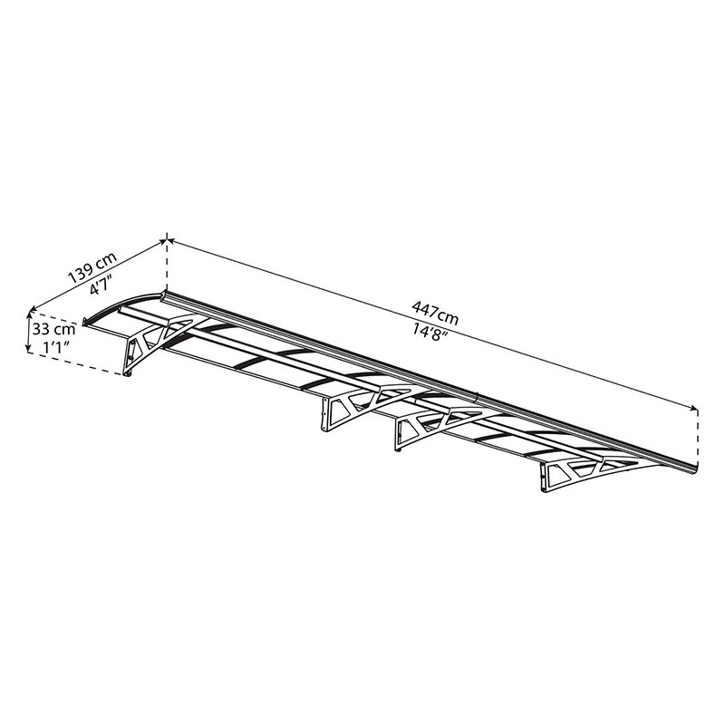 Canopia - Türüberdachung - Amsterdam 4460 - 447x139 cm - Grau