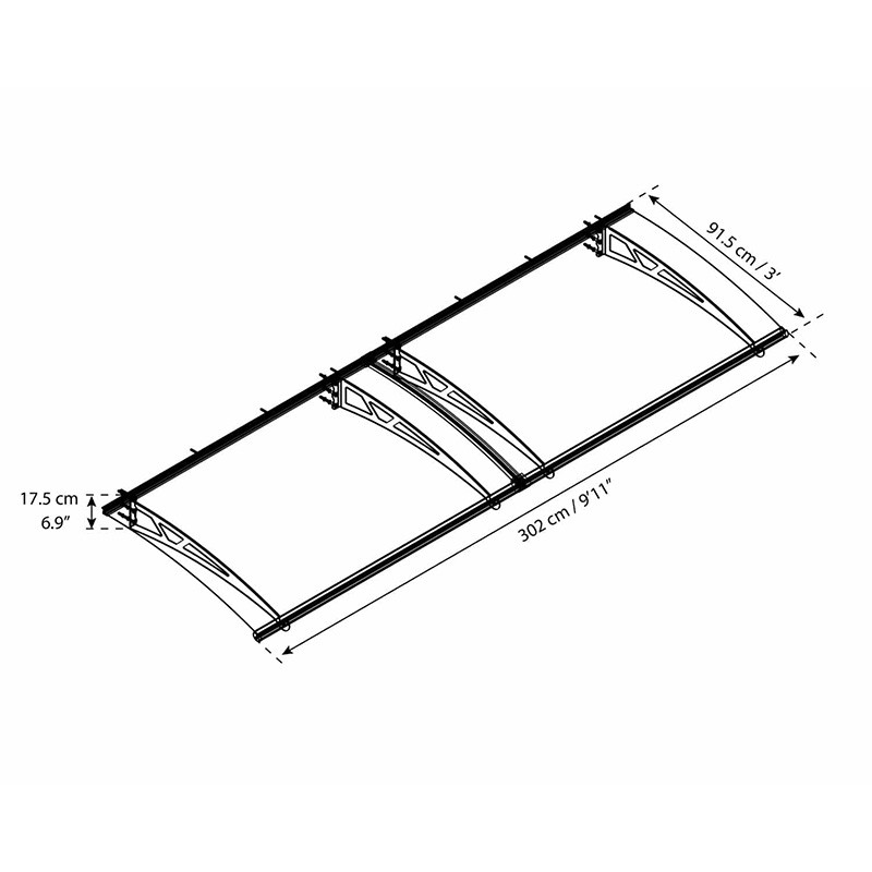 Canopia - Tenda da sole per porte - Altair 3000 - 302x92 cm - Grigio