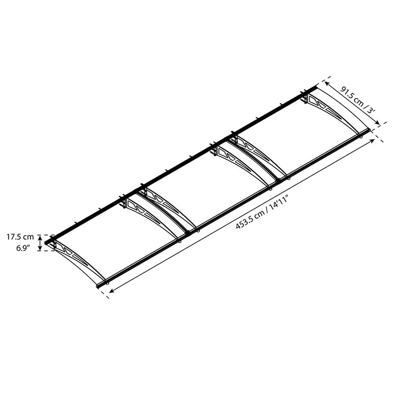 Canopia - Türvorzelt - Altair 4500 - 453.5x92 cm - Grau