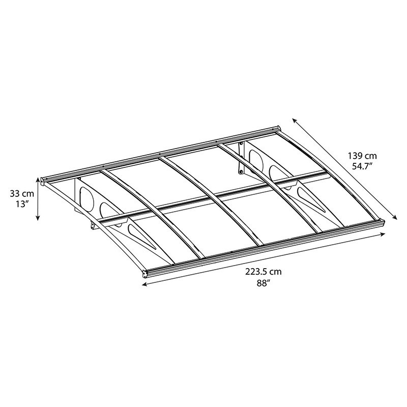 Canopia - Toldo de puerta - Burdeos 2230 - 223,5x139 cm - Blanco