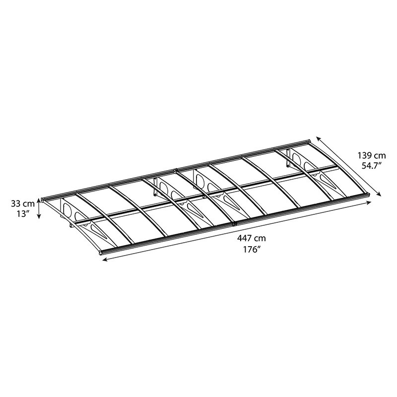 Canopia - Auvent de porte - Bordeaux 4460 - 447x139 cm - Blanc