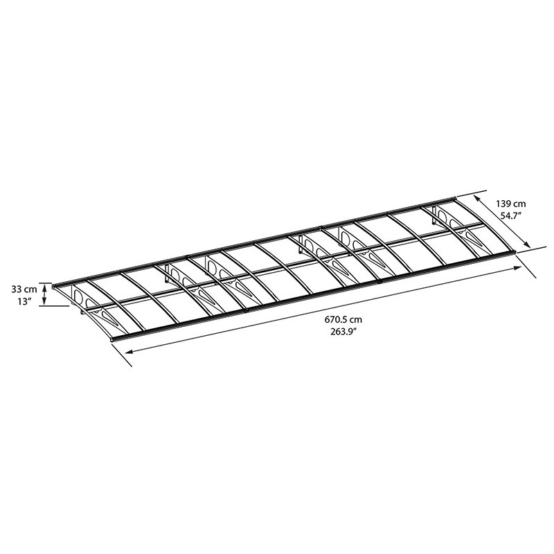 Canopia - Toldo de puerta - Burdeos 6690 - 139x671 cm - Blanco