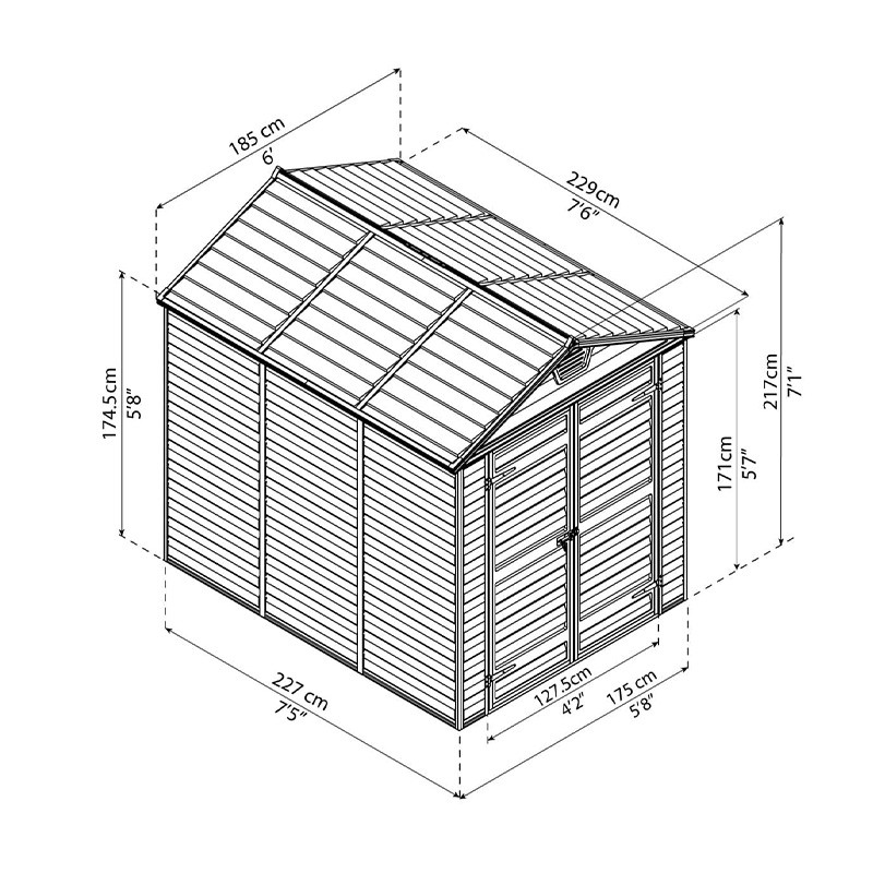 Canopia - Abri de Jardin - Skylight 6x8 - Ambre