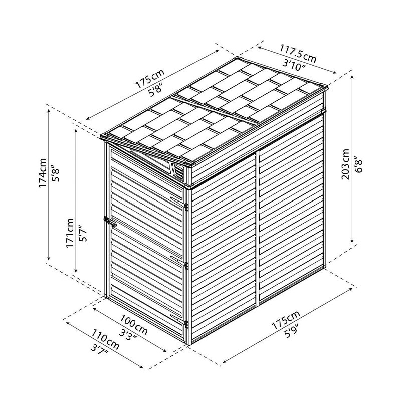 Canopia - Armoire de Jardin - Skylight 4x6 - Ambre