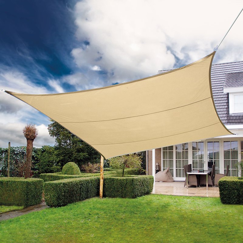 Tuindeco - Telo da ombra impermeabile - Beige sabbia - 420x420cm
