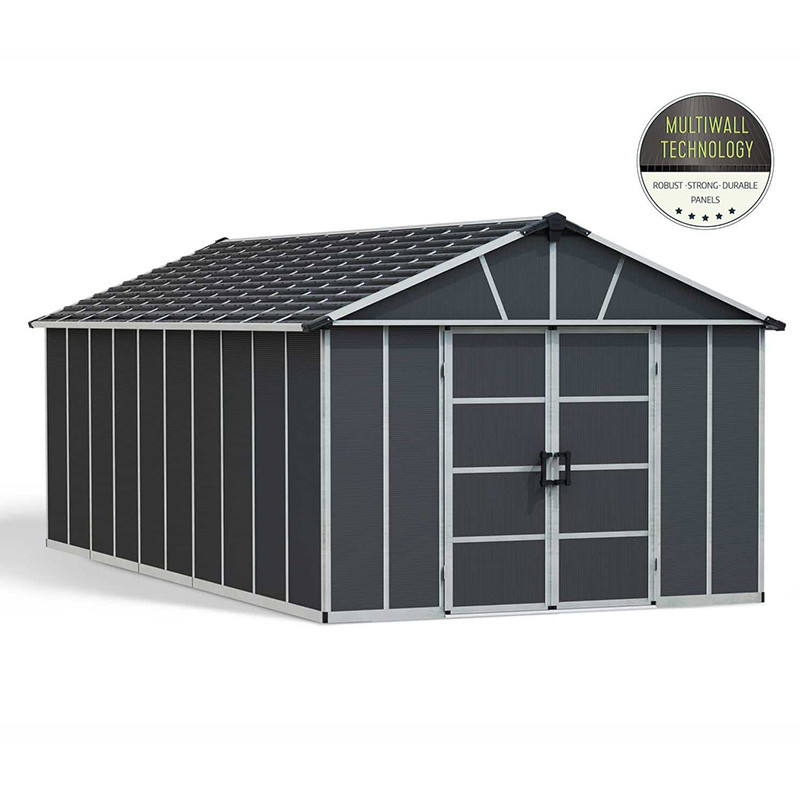 Canopia - Abri de jardin avec plancher - Yukon - 643x332 cm - Gris foncé