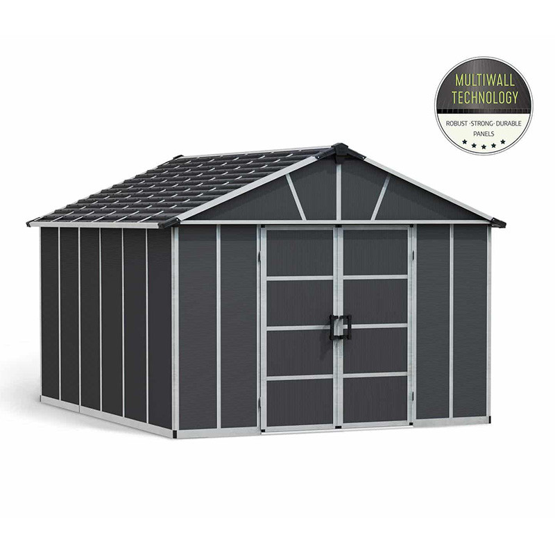 Canopia - Abri de jardin avec plancher - Yukon - 395x332 cm - Gris foncé