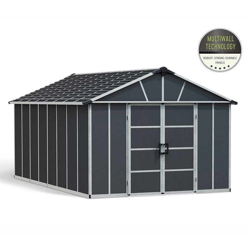Canopia - Abri de jardin avec plancher - Yukon - 519x332 cm - Gris foncé