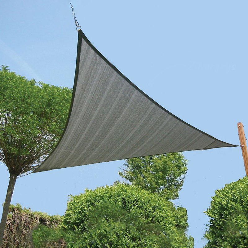 Tuindeco - Voile d'ombrage triangulaire - Gris argenté - 550x550cm