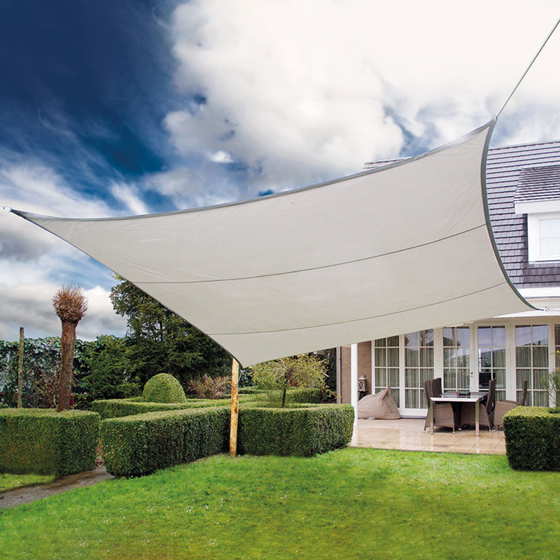 Tuindeco - Voile d'ombrage carrée - Gris argenté - 550x550cm