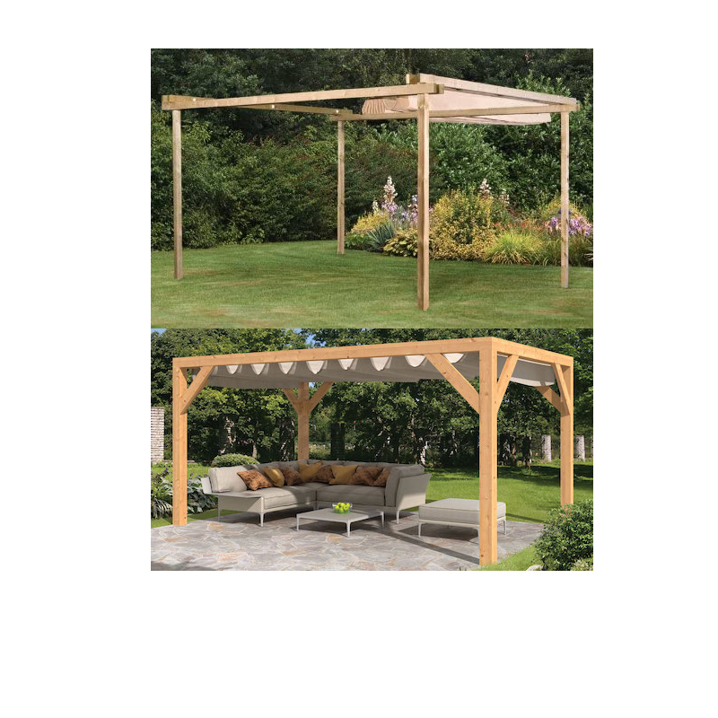 Tuindeco - Voile d'ombrage coulissante - Beige sable - 300x500cm