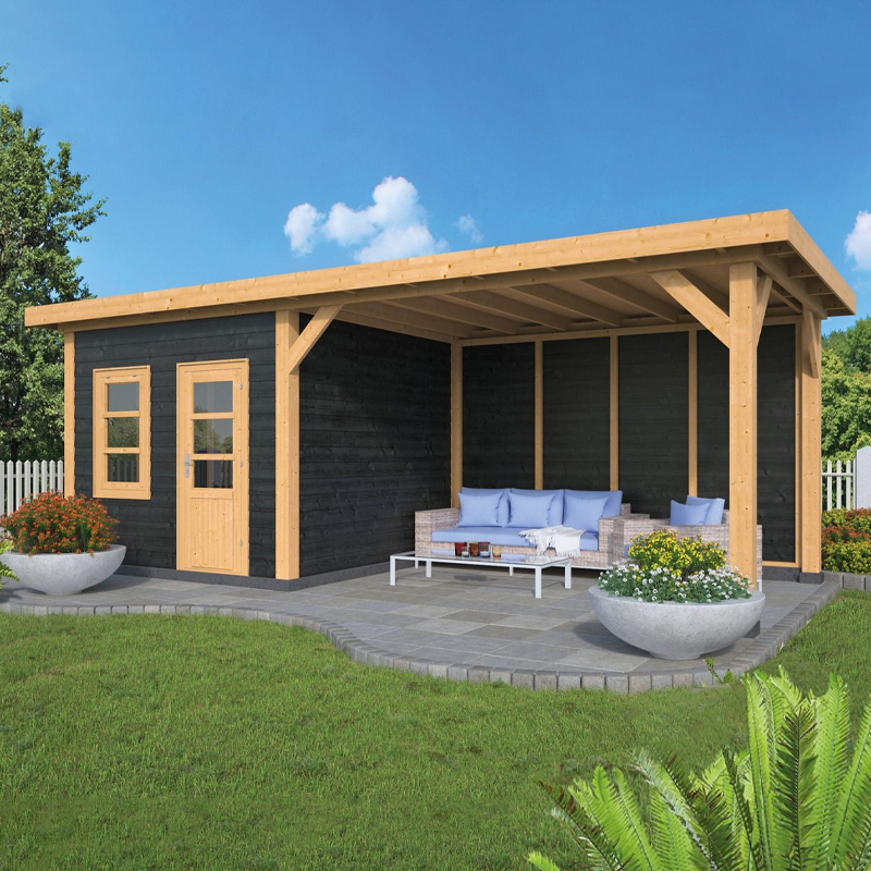 Tuindeco - Holten - Remise à construire en mélèze/douglas - 20,7m² - Bardage noir