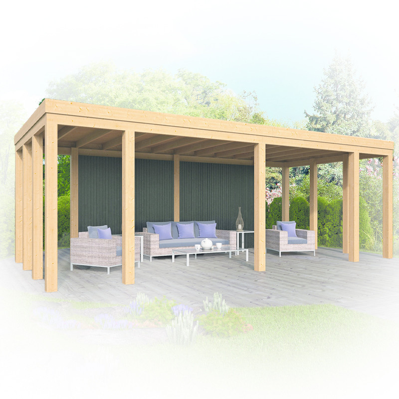 Tuindeco - Flat roof shed to build - Brammelo - 26m² - Black cladding