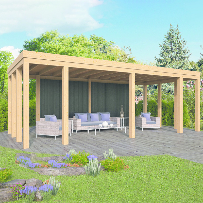 Tuindeco - Flat roof shed to build - Brammelo - 26m² - Black cladding