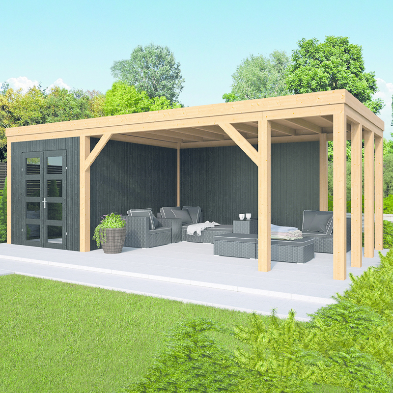 Tuindeco -Vrieznveen - Capannone e rifugio con tetto piatto da costruire - Rivestimento nero