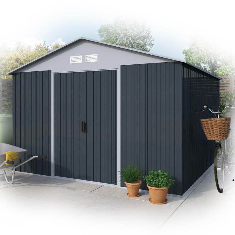 Tuindeco - CABANON DE JARDIN METALLIQUE TYPE ARGENT