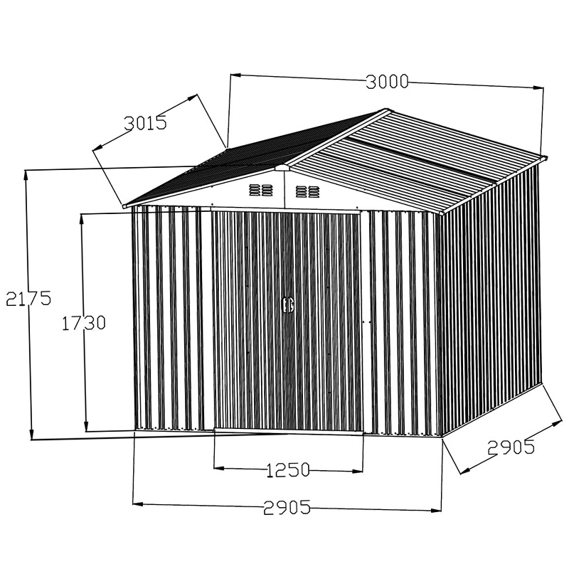 Tuindeco - METAL GARDEN SHED TYPE GOLD