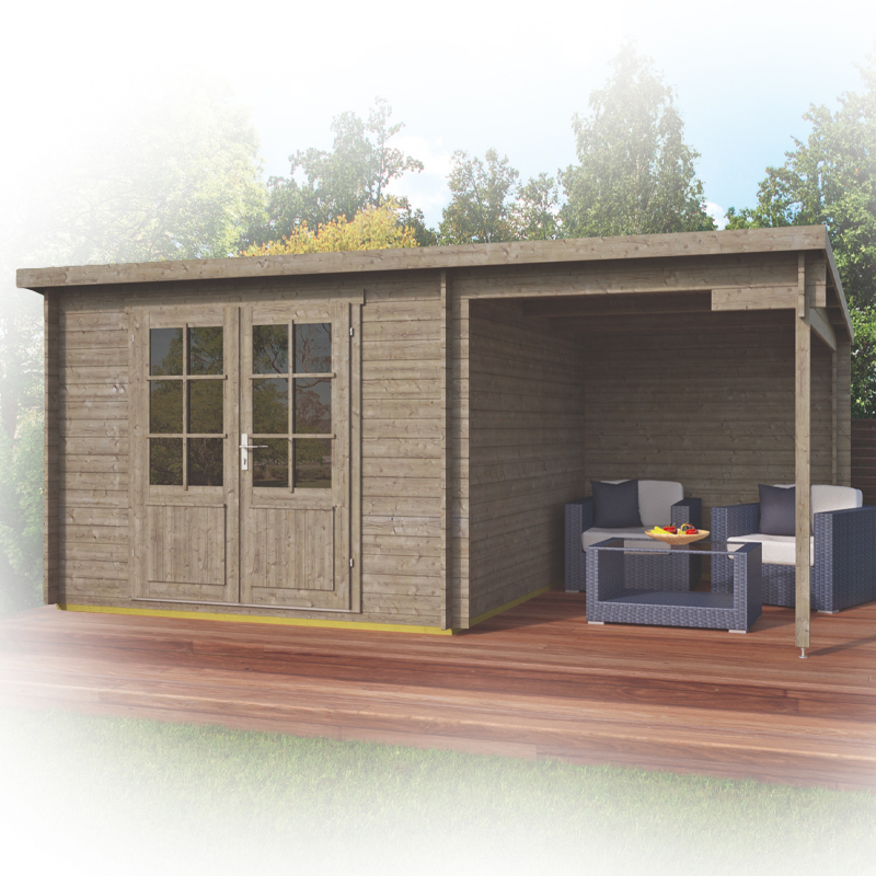 Tuindeco - CHALET DE JARDÍN IMPREGNADO EN DORA GRIS