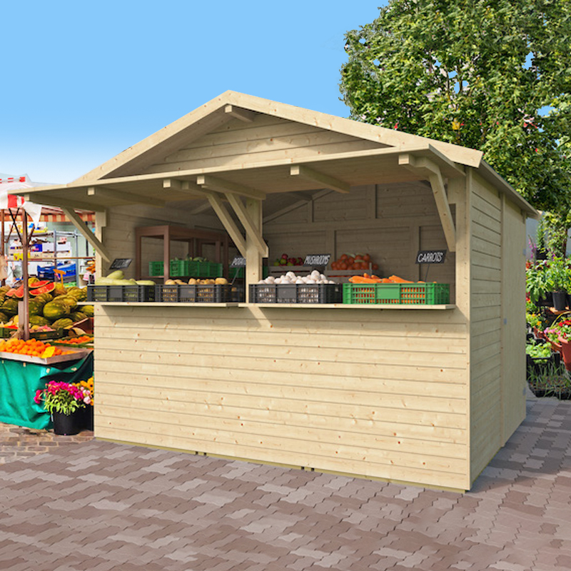 Tuindeco - Kiosque marchand en bois massif - 300x240cm - 16mm