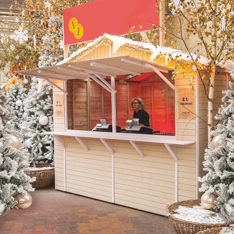Tuindeco - KIOSQUE NOËL 16 MM PAROIS + SOL COULEUR BOIS