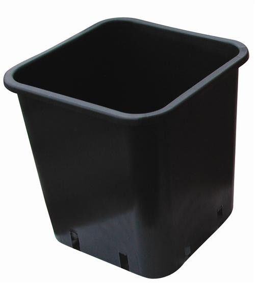 Pot carré plastique noir 7x7x7,5 cm - 0.25L