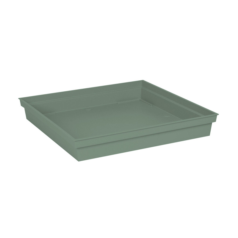 EDA - Soucoupe carree Toscane - Vert Laurier - Pour pot Toscane 40 cm
