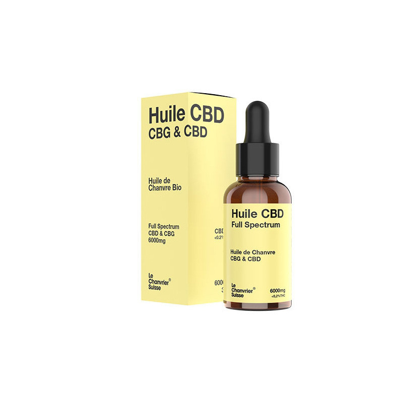  Le Chanvrier Suisse - Óleo CBD 6000mg e CBG - 30ml