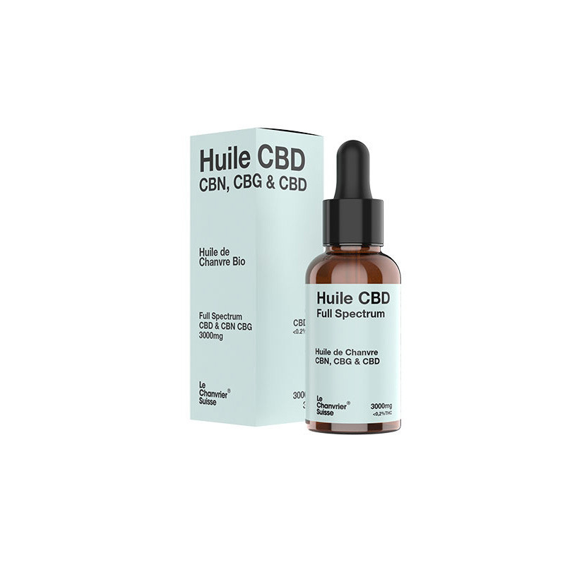  Le Chanvrier Suisse - Óleo CBD 3000mg - CBG - CBN - 30ml