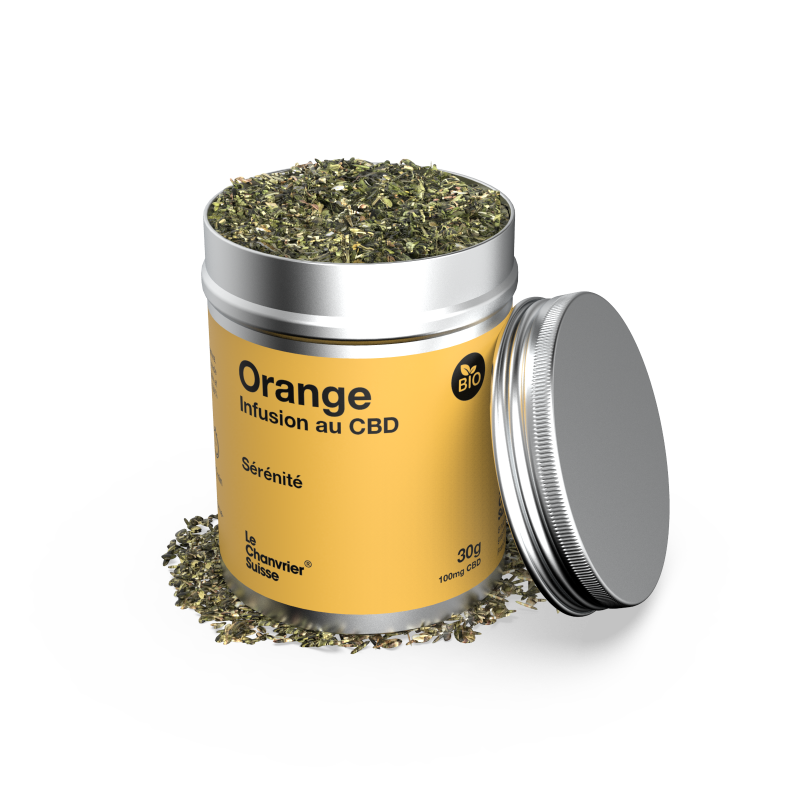Le Chanvrier Suisse - Infusion gout orange - CBD 100mg - 30g
