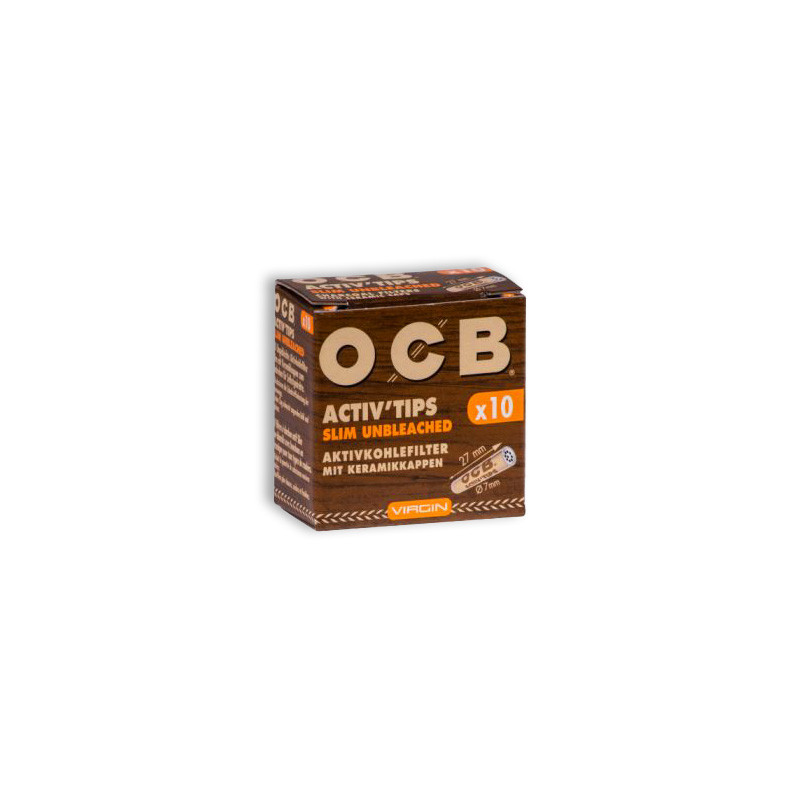 OCB - Packs of 10 unbleached activated carbon filters