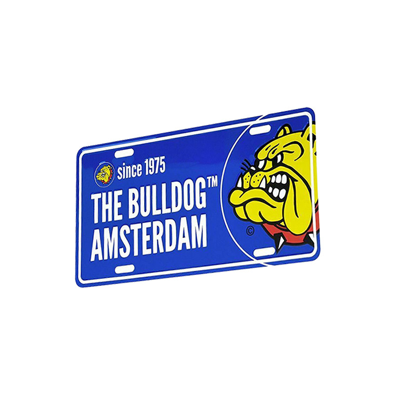 The Bulldog - Plaque décorative - Bleu - 15x30cm