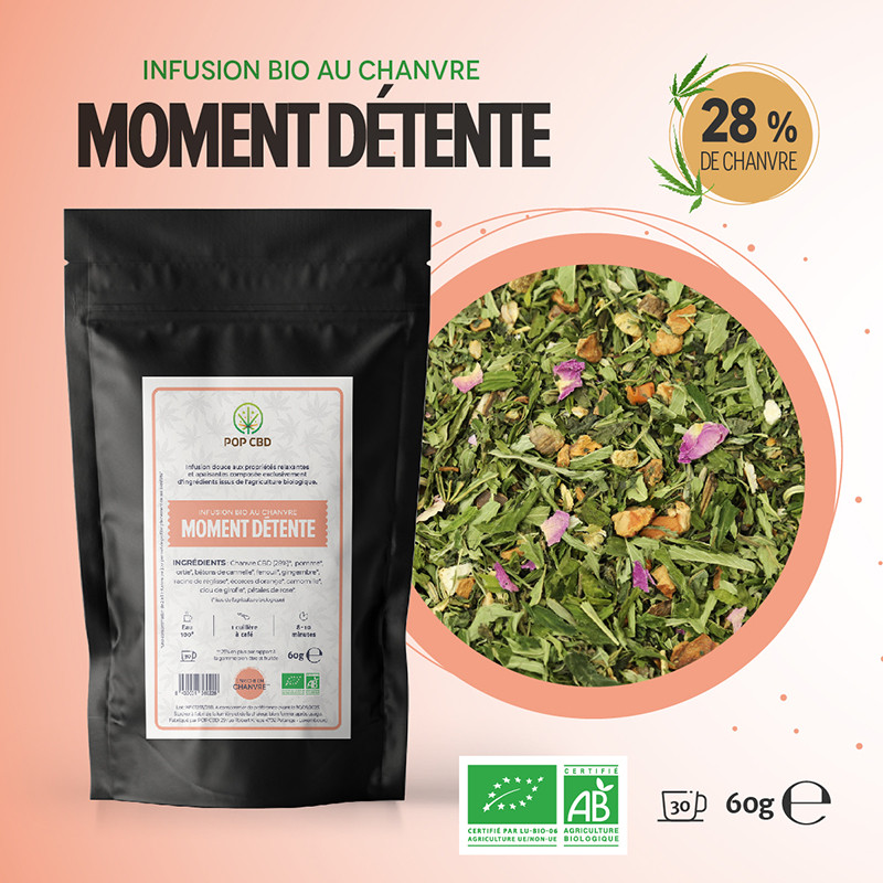 Pop CBD - CBD kruidenthee creatie - Ontspannend Moment BIO - 60g