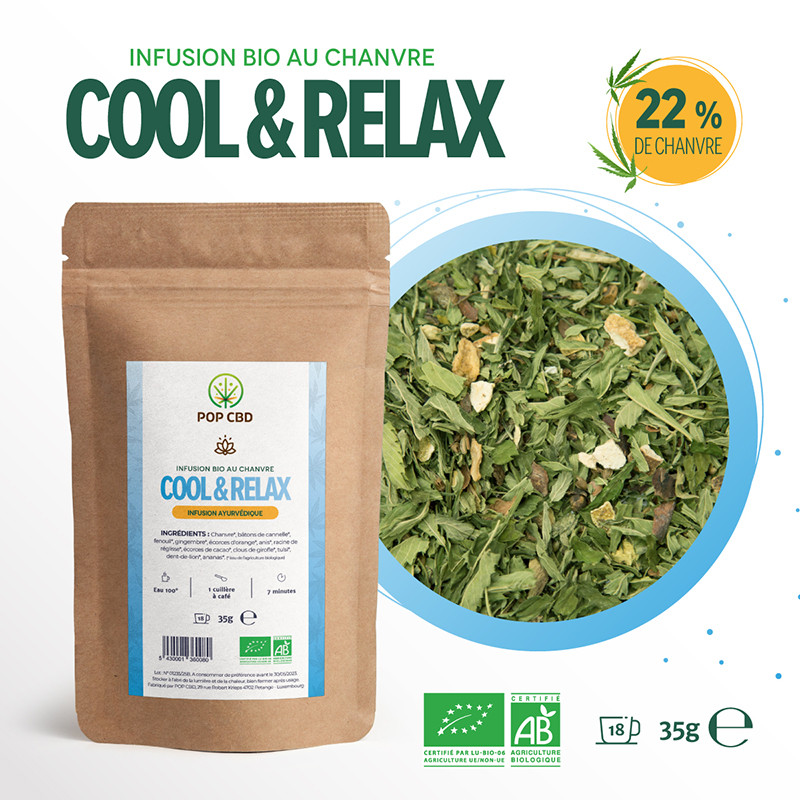 Pop CBD - Té de hierbas con CBD - Cool & Relax Organic - 35g
