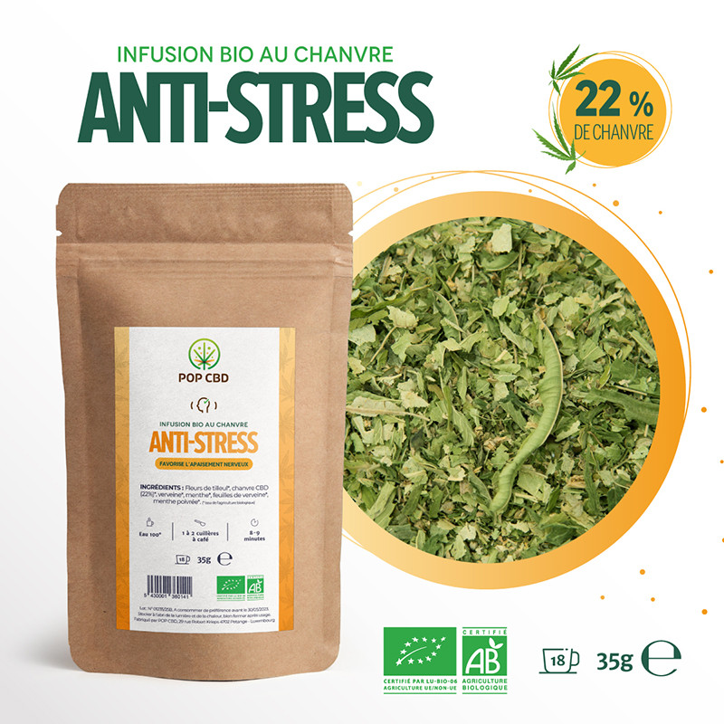 Pop CBD - Té de hierbas con CBD - Antiestrés - 35g