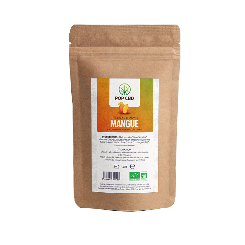 Pop CBD - CBD Früchtetee - Ice Mango Geschmack BIO - 35g