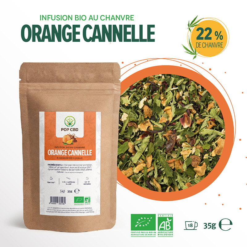 Pop CBD - CBD Früchtetee - Orange Zimt Geschmack BIO - 35g