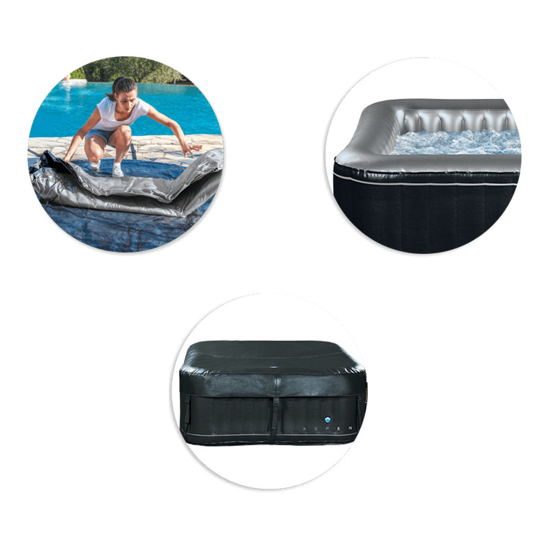 Netspa - Spa Gonflable Aspen - Noir - 4 Places