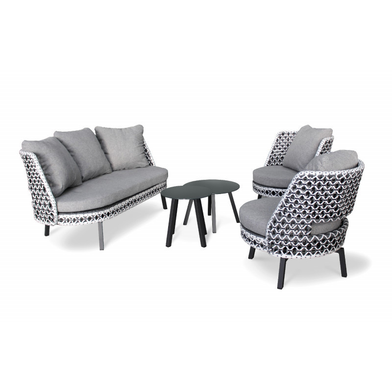 DCB - 4 plazas - Muebles de jardín bajos Agadir - Gris