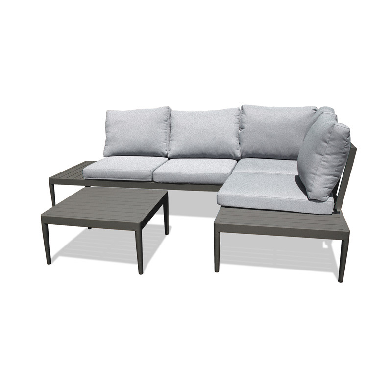 DCB - 4 zits - Ankara hoek tuinmeubelen - Aluminium - Zwart