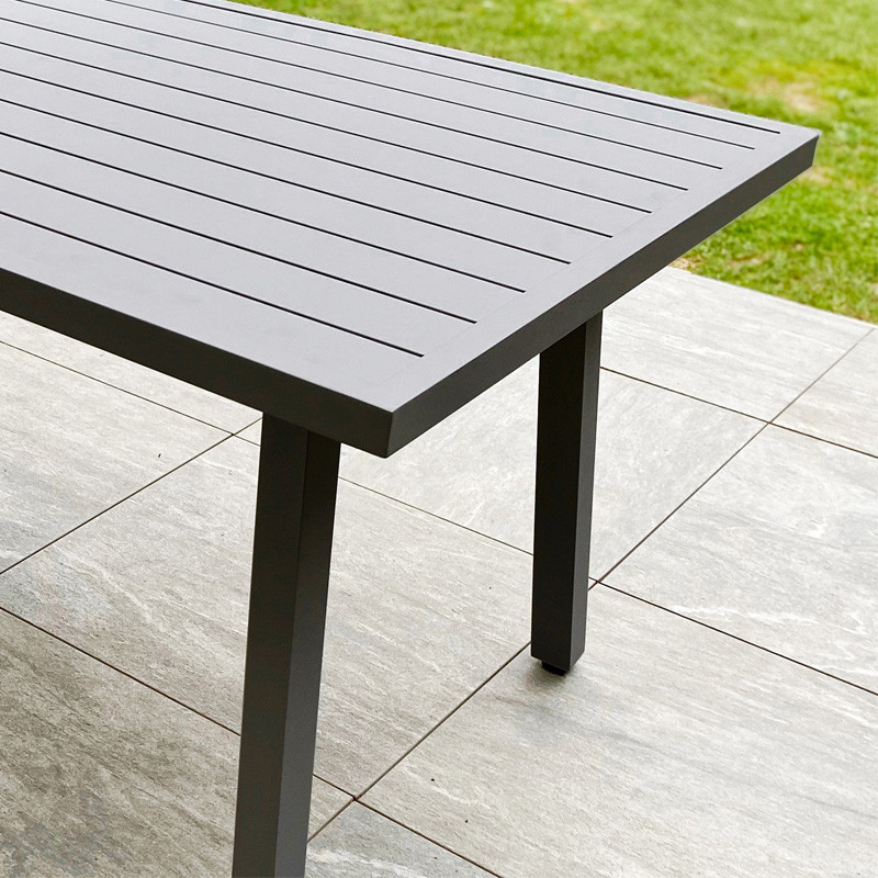 DCB - 9 places - Ensemble repas de jardin Antalya - Aluminium - Gris Anthracite