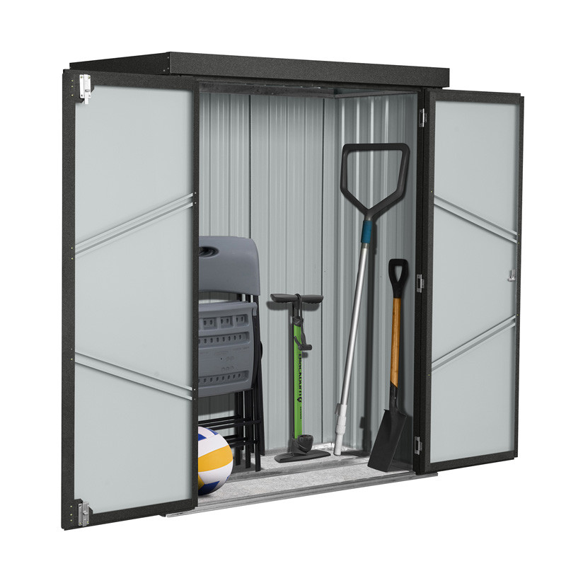 DCB - Abri de jardin porte double - Azione - 140x81cm - Gris anthracite
