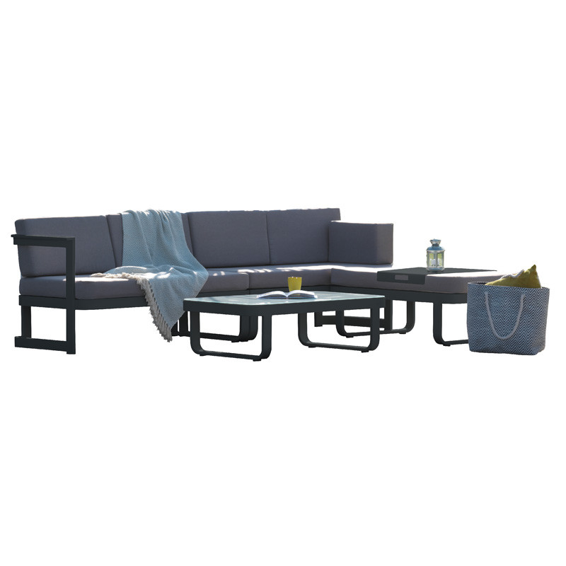 DCB - 6 places - Salon bas de jardin - Barcelona - Aluminium - Gris anthracite