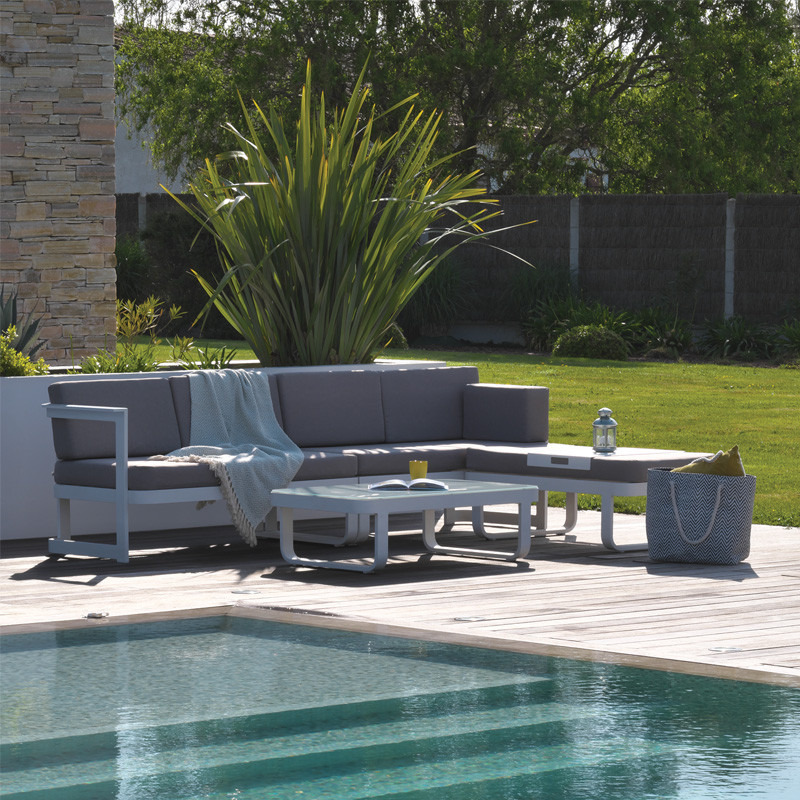 DCB - 6 places - Salon bas de jardin - Barcelona - Aluminium - Gris anthracite