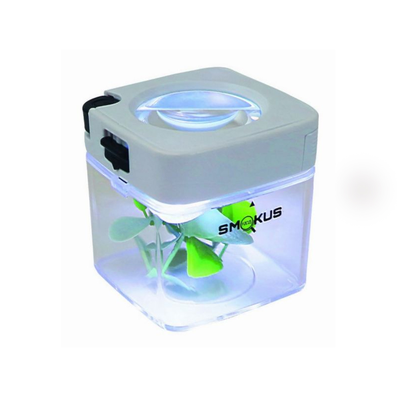 Smokus Focus - Comet white - Luftdichter Topf mit Lupe