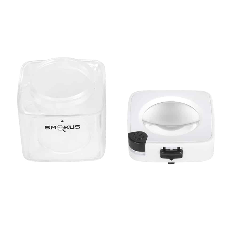Smokus Focus - Comet white - Luftdichter Topf mit Lupe