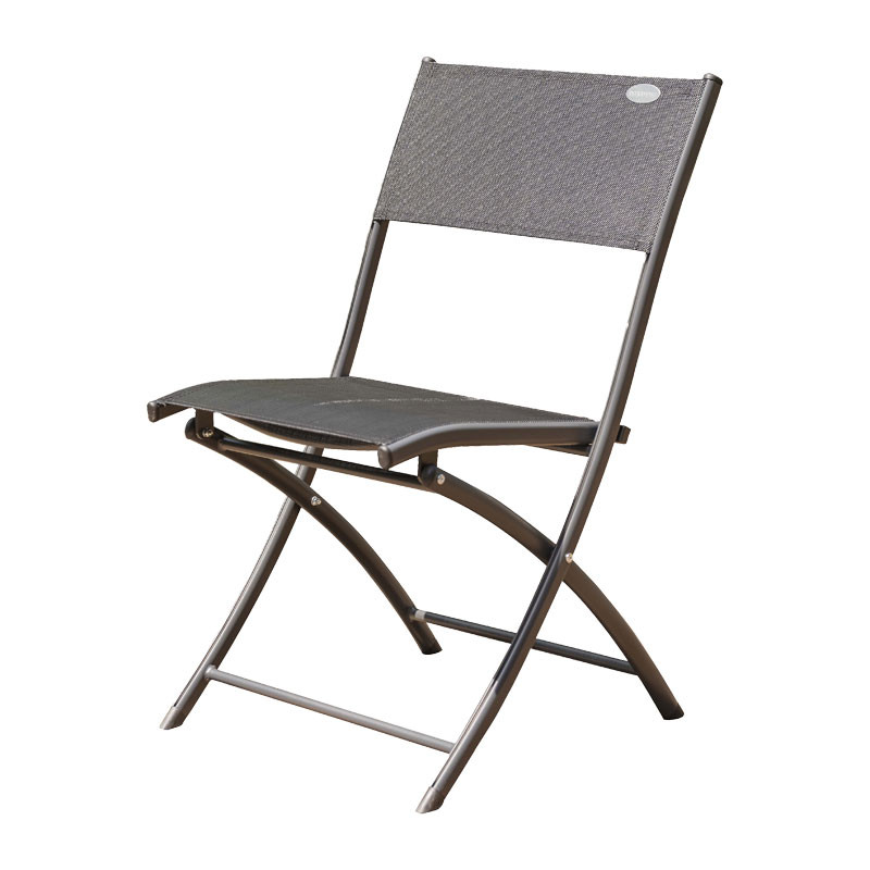 DCB - Chaise de jardin pliante - Aluminium et Textilene - Noir