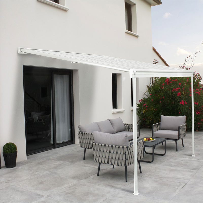 DCB - Pergola Cielo - 3x3m - Polycarbonate et Aluminium - Blanc
