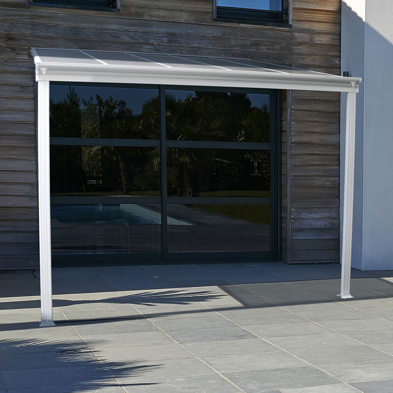 DCB - Pergola Cielo - 3x3m - Polycarbonate et Aluminium - Blanc